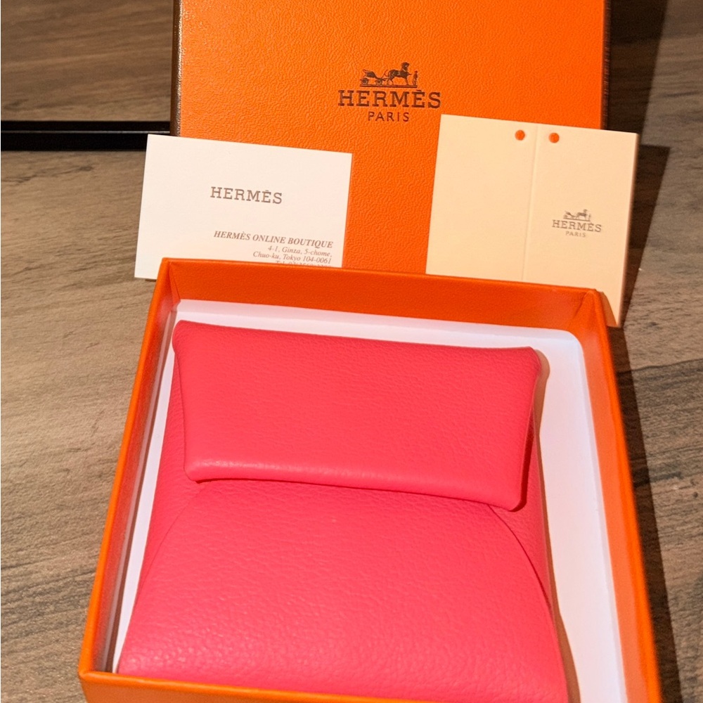 Hermès Pink Leather Envelope Wallet